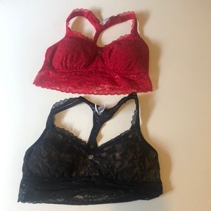 Black and red bralette